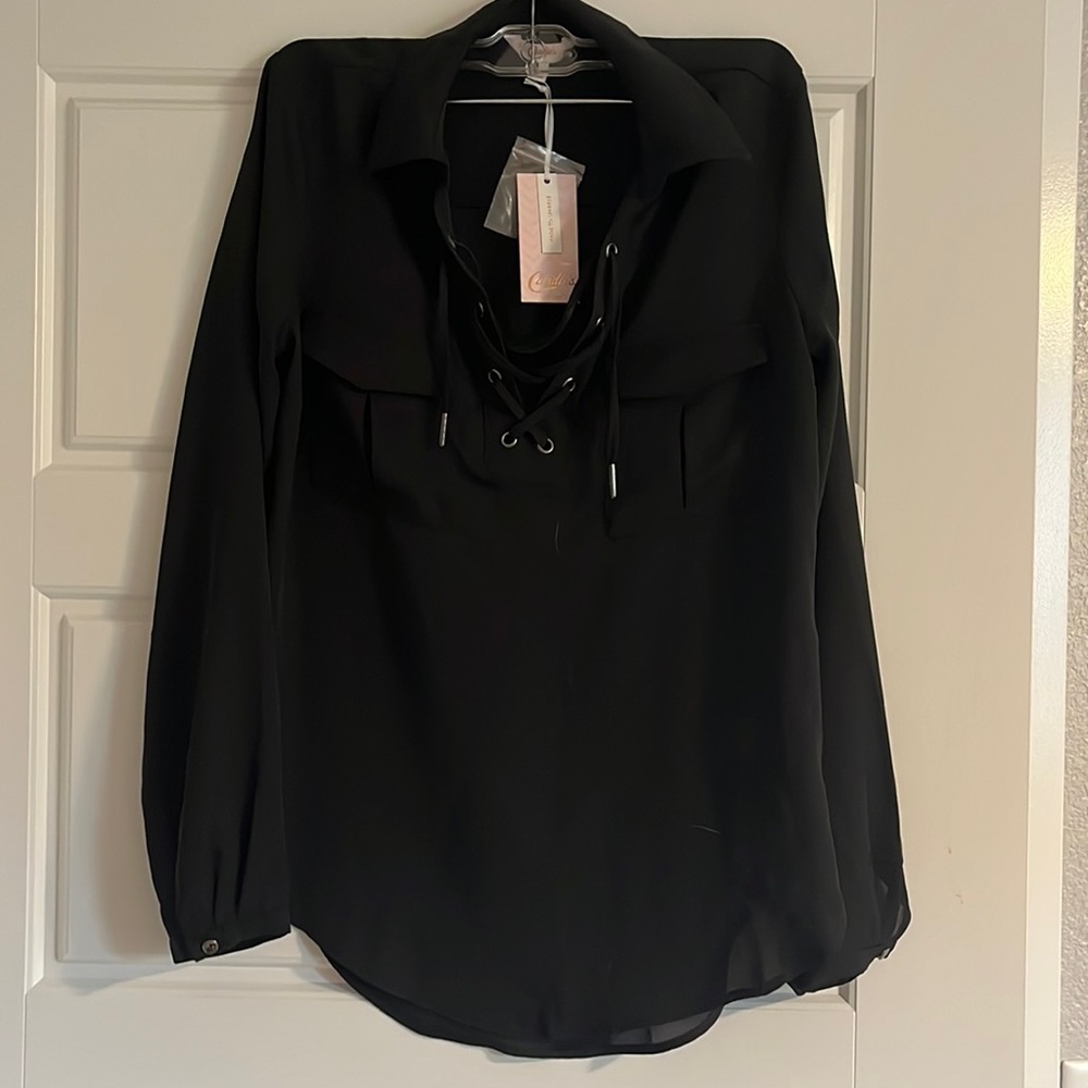 Black sheer blouse